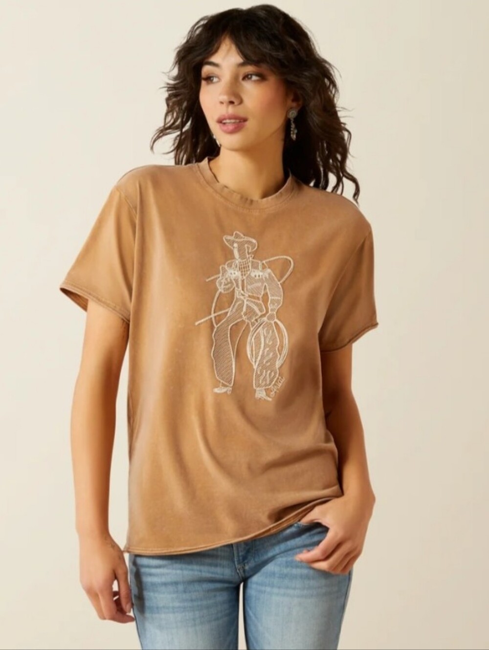 Ariat Buckaroo Cowboy Embroidered Tshirt Medium